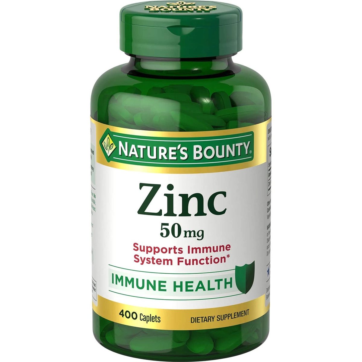 Nature's Bounty Zink 50 mg, 400 Tabletten – Hochdosiertes Mineralstoffpräparat zur Unterstützung des Immunsystems