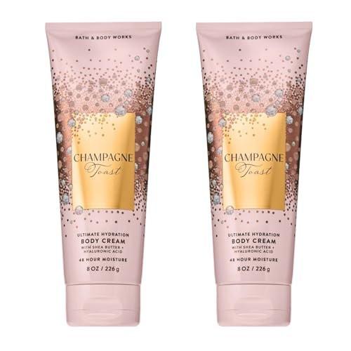 Bath & Body Works Champagne Toast Body Cream – Ultimative Feuchtigkeitscreme mit Sheabutter & Hyaluronsäure für trockene Haut, sprudelnder Champagner & funkelnder Beerenduft, 2er-Pack (2 x 236 ml)