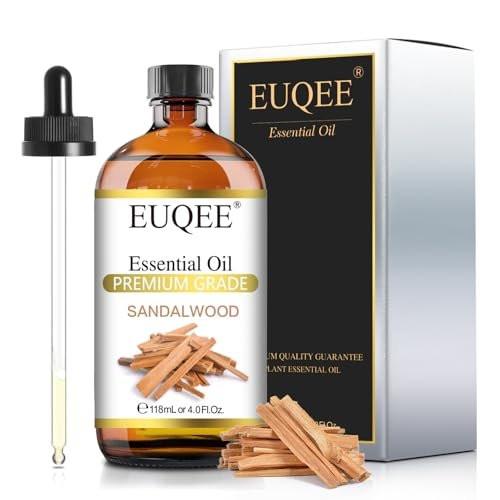 EUQEE Sandelholz Ätherisches Öl (118 ml) mit Pipette – Ideal für Diffuser, Seifen- und Kerzenherstellung