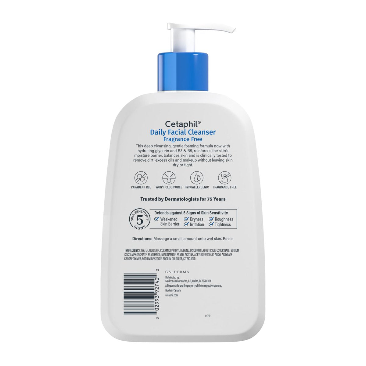 Cetaphil Gesichtsreiniger, täglicher Reinigungsschaum für empfindliche, Mischhaut bis fettige Haut, 473 ml, parfümfrei, seifenfrei, hypoallergen