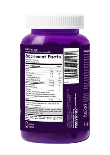 Goli Dreamy Sleep Gummy – 60 Stück – Melatonin, Vitamin D, Magnesium und Zitronenmelissenextrakt – Gelatinefrei, glutenfrei, vegan & nicht-GVO