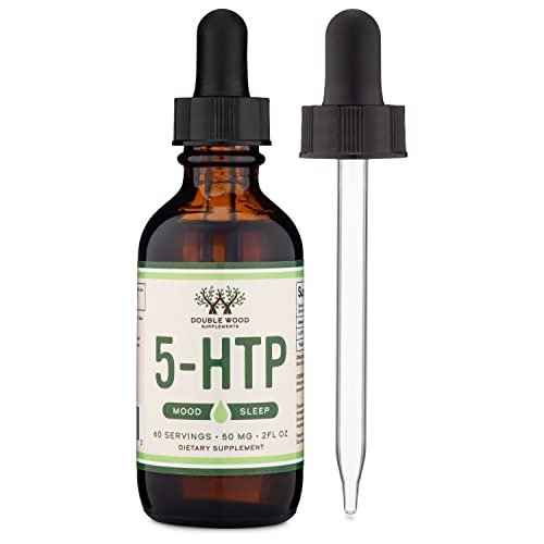 5-HTP Flüssig-Tropfen – Höhere Bioverfügbarkeit als Kapseln (60 Portionen à 50 mg 99%+ 5-HTP) Serotonin-Supplement für Stimmung, Schlaf und Entspannung von Double Wood