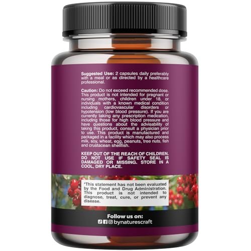 Hochdosierte Weißdornbeeren Kapseln – Reines Antioxidans Weißdorn-Ergänzungsmittel mit Blatt- & Blütenextrakt 4:1 für ein gesundes Herz & Verdauung – Energieunterstützung für Männer & Frauen – 120 Kapseln