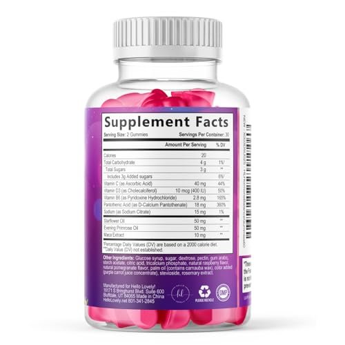 Hello Lovely! Menopause Gummis für Frauen – Natürliche Unterstützung bei Hitzewallungen, Nachtschweiß & Hormonbalance – 60 Gummis