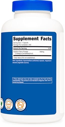 Nutricost Hawthorn Beeren Kapseln 550mg, 240 Kapseln, Vegetarierfreundlich, Nicht-GVO & Glutenfrei