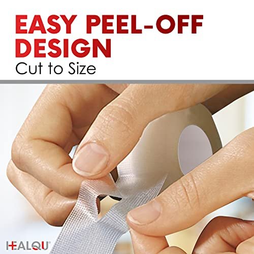 HEALQU Transparentes medizinisches Klebeband – 12 Rollen, 1" x 10yd, chirurgisches Tape mit sanfter Haftung für empfindliche Haut, zur Wundversorgung, Schlauchfixierung, Erste-Hilfe-Bedarf – Atmungsaktiv, mikroporös