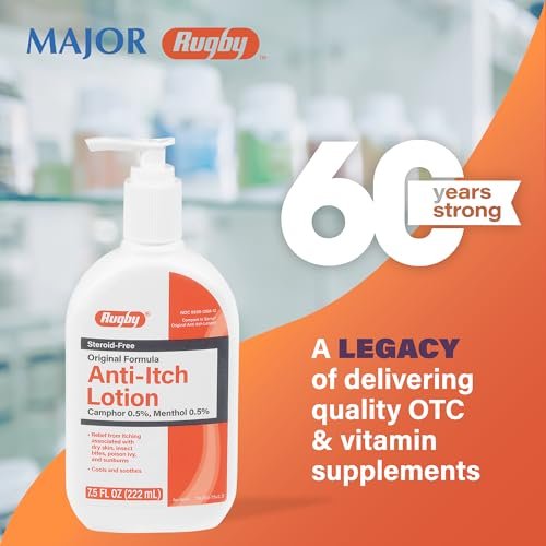 Rugby Anti-Itch Lotion - 0,5% Kampfer & 0,5% Menthol - Kühlt und beruhigt - 7,5 Fl Oz (222 ml)