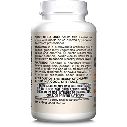 Jarrow Formulas Quercetin 500mg Kapseln - 30 vegane Kapseln - Unterstützt Antioxidantienstatus, Herz-Kreislauf-Gesundheit & Immunsystem - 30 Portionen