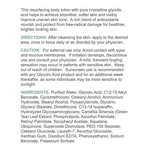 Replenix Glykol 15% Körperlotion zur Hauterneuerung – medizinische Qualität, aufhellend & feuchtigkeitsspendend gegen Verfärbungen & raue Textur (200 ml)