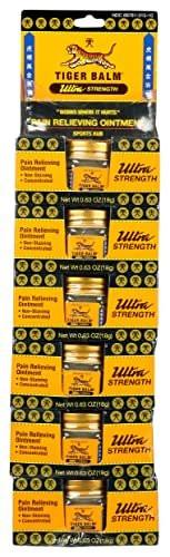 Tiger Balm Ultra Strength Rub Balm – Alkoholfrei, Tierversuchsfrei, 0,63 Unzen (6er-Pack)