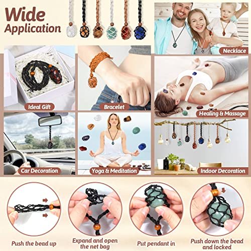 Evatage Kristall-Anhänger-Set mit 7 Chakra-Heilsteinen – 6 verstellbare Kristallkäfige für Yoga, Meditation, Schmuck und Wohnkultur