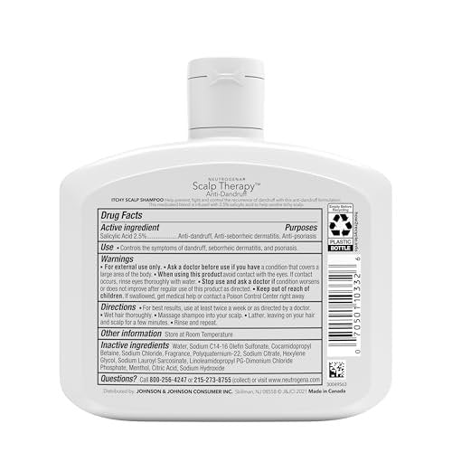 Neutrogena Scalp Therapy Anti-Schuppen Shampoo bei juckender Kopfhaut, 2,5 % Salicylsäure mit Pfefferminzduft, 355 ml