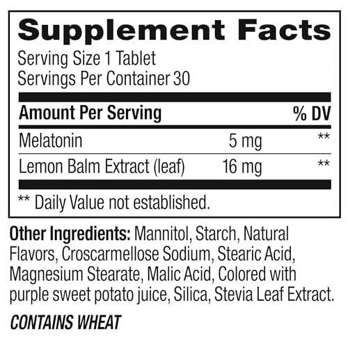 OLLY Extra Stark Schlafpastillen zum Schnellauflösen, 5 mg Melatonin, vegan, Erdbeer - 30 Stück