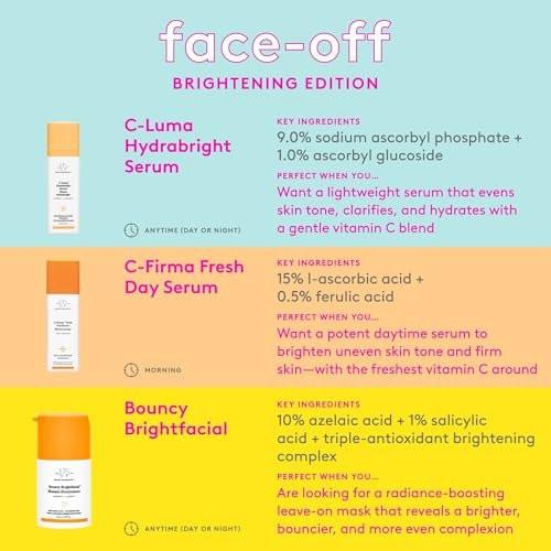 Drunk Elephant Bouncy Brightfacial – 50 ml/1,69 fl oz – Illuminierende Gesichtsmaske – Saubere klinische Hautpflege – Tierversuchsfrei – Dermatologisch getestet – Frei von ätherischen Ölen, Silikonen und Duftstoffen