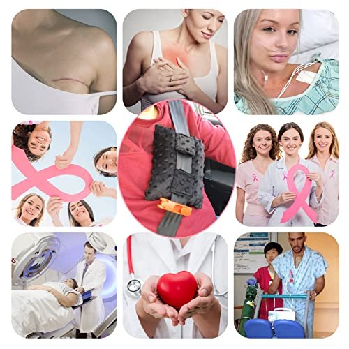 BNRendles Pacemaker Kissen – Chemo Port Kissen für Brustkrebs, Bypass & offene Herzoperation – Minky Dot Schwarz