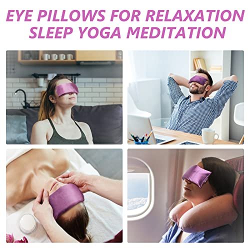 RelaxCoo Lavendel-Augenkissen für Entspannung, Yoga, Schlafen, Gewichtete Augenmaske erwärmbar gegen Kopfschmerzen, Nebenhöhlen, trockene Augen, feuchte Wärmekompresse, Meditationszubehör mit Aromatherapie, 2er-Pack