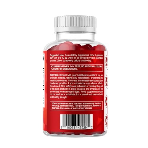 Vitamatic Extra Starkes Vitamin B12 5000 mcg (Methyl-B12) Gummis – 120 Stück – Unterstützt Energie-Stoffwechsel und Nervensystem, Natürlicher Kirschgeschmack