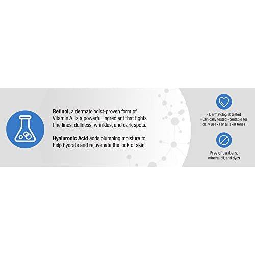 Neutrogena Rapid Wrinkle Repair Retinol Feuchtigkeitscreme für das Gesicht – Tägliche Anti-Aging-Creme mit Hyaluronsäure gegen feine Linien, Falten und dunkle Flecken, 1,7 oz (2er-Pack) 3,4 oz