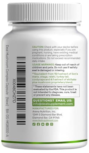 Bio 10-in-1 Pilzpräparat, 240 Kapseln – Löwenmähne, Truthahnschwanz, Reishi, Cordyceps & mehr Pilzkomplex – Immununterstützung, Energie & nootrope Gehirnunterstützung – Nicht-GVO