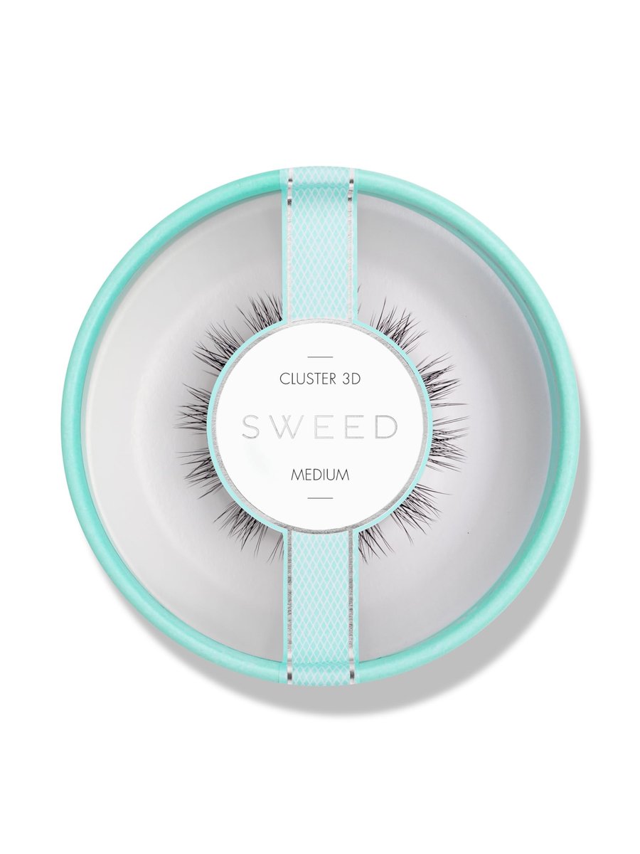 Sweed No Lash Cluster Medium – 12er-Pack Künstliche Wimpern in Schwarz