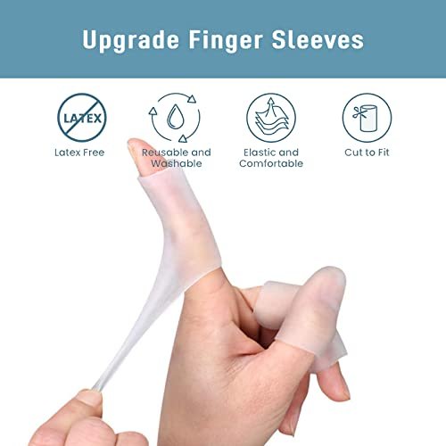 ZXFUTURE 20 Stück Gel-Fingerkuppenschutz, Silikon-Fingerhülsen für schmerzende Finger, lindert Fingerknacken, Hühneraugen, Blasen und Hornhaut