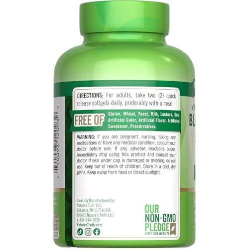 Nature's Truth Schwarzkümmelöl Kapseln | 2.000 mg | 120 Softgels | Kaltgepresstes, reines Schwarzkümmelöl | Nicht-GMO & Glutenfrei