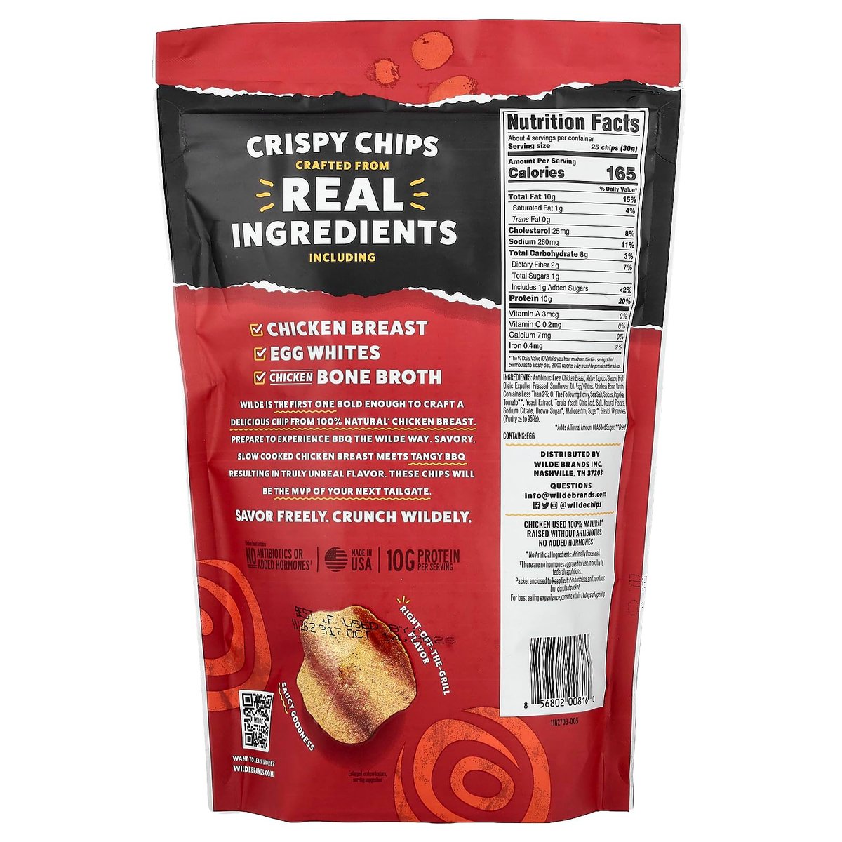 Wilde Snacks Protein Chips BBQ – 113g Proteinhaltige Chips mit BBQ-Geschmack
