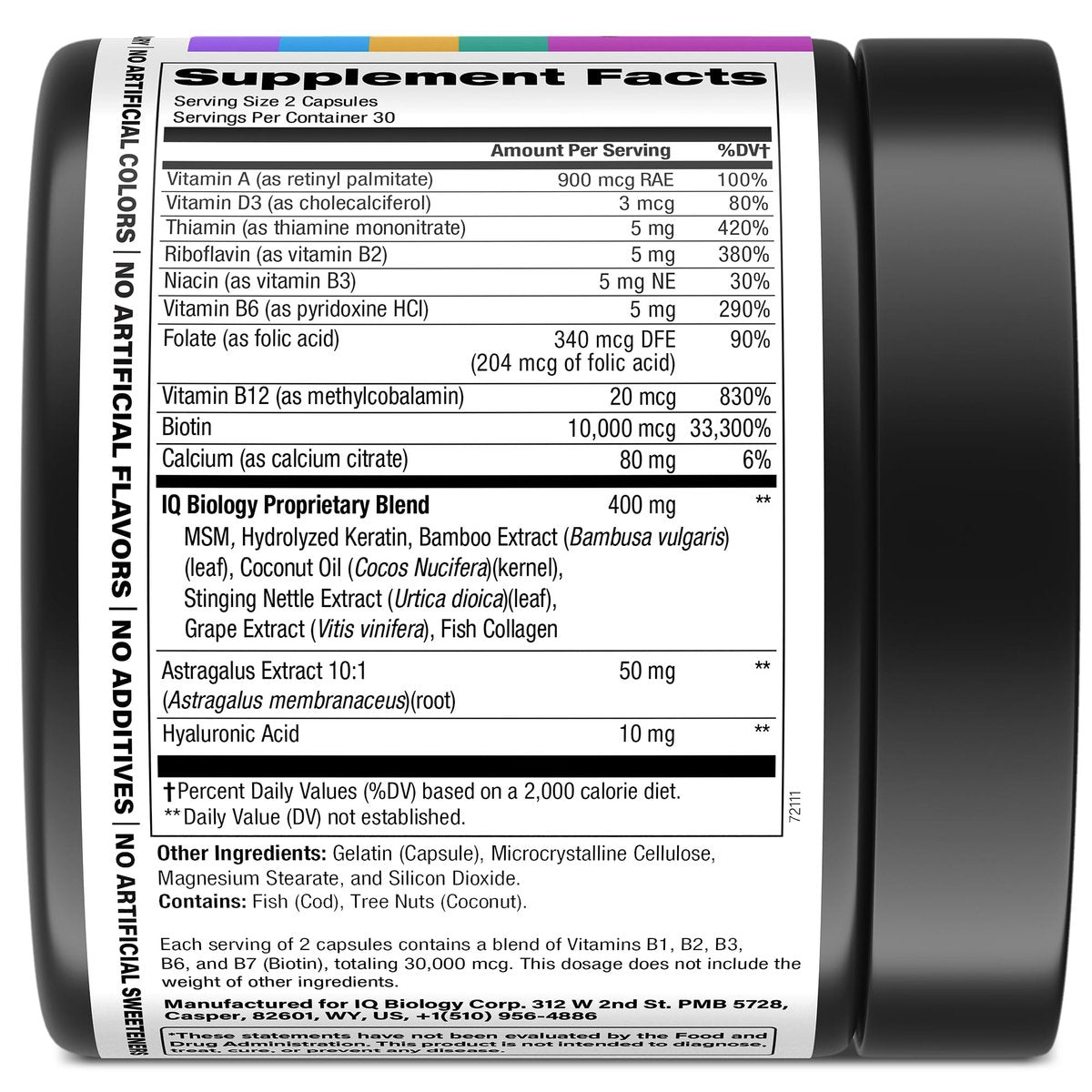 Biotin 10.000 mcg Nahrungsergänzungsmittel für Haarwachstum mit Kollagen & Keratin gegen Haarausfall & dünner werdendes Haar - Haar-, Haut- und Nagelvitamine für Frauen & Männer - Gesunder Nachwuchs, Hautglanz & Nagelreparatur - 60 Kapseln