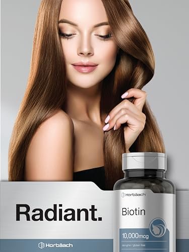 Horbaach Biotin 10000 mcg | 200 Softgels mit Vitamin B7 | Schönheitsformel | Non-GMO & Glutenfrei