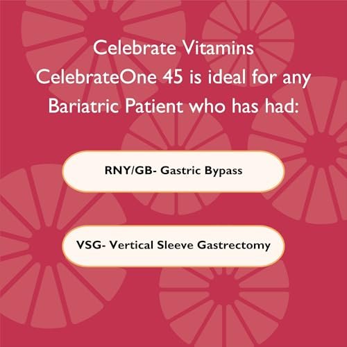 CelebrateONE 45 Bariatric Multivitamin mit Eisen, einmal täglich tropisch kaubar für Magenverkleinerung & Bypass-Patienten – 45 mg Eisen, 30 Tabletten, 1 Monatsvorrat