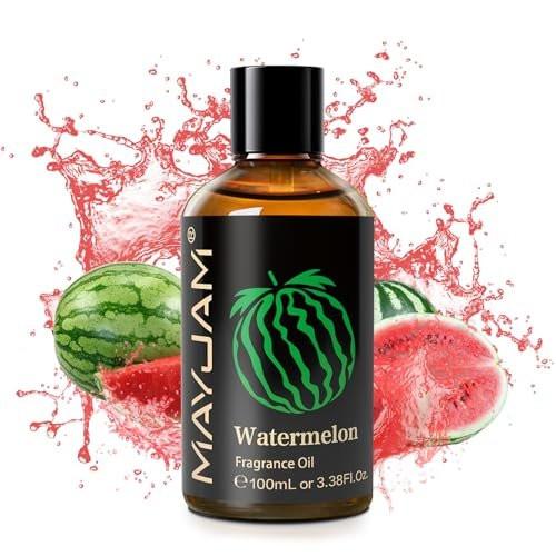 MAYJAM 100ml/3,38 Fl. Oz. Wassermelone Duftöl mit Glaspipette – Langanhaltendes ätherisches Öl für Diffuser, Seifen- und Kerzenherstellung