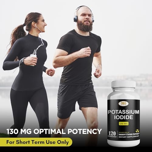 Kaliumjodid 130 mg - KI Tabletten - Kalium 130 mg - in den USA hergestellte Kaliumjodid-Pillen - 120 Tabletten