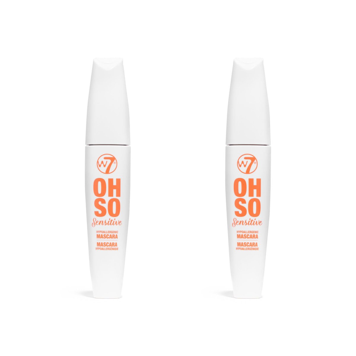 W7 Oh So Sensitive Hypoallergene Mascara – Schwarze Mascara für empfindliche Augen mit Vitamin E – Vegan – 2er Pack