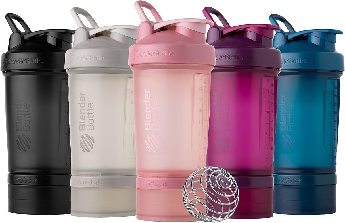 BlenderBottle Classic V2 ProStak Shaker Flasche mit Pillendose und Proteinpulver-Behälter, 22-Unzen, Tan