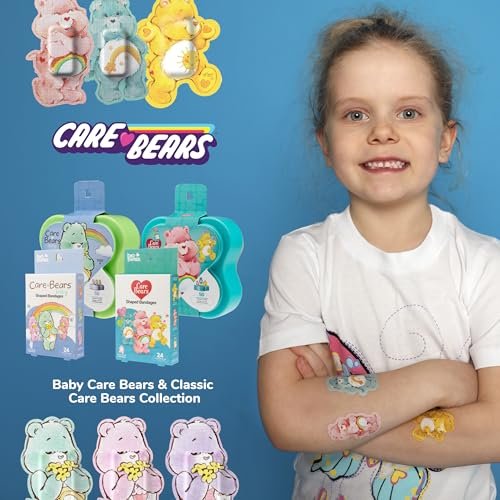 BioSwiss Care Bears Wundpflaster, klassische Care Bear-förmige selbstklebende Pflaster, latexfrei, steril, 24 Stück