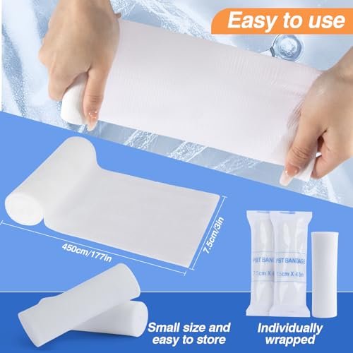 MAQIHAN 15er-Pack Mullbinden-Rollen – 7,5 cm x 4,5 m einzeln verpackte Rollgaze, atmungsaktive Erste-Hilfe-Binden, leichter Wundverband, Mumien-Kostümzubehör