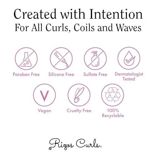 Rizos Curls Styling Starter Kit – Set mit Refresh & Detangle Spray, Curl Defining Cream & Light Hold Gel – Mehr Volumen & Halt, Frizz-Kontrolle & Glanz für Locken