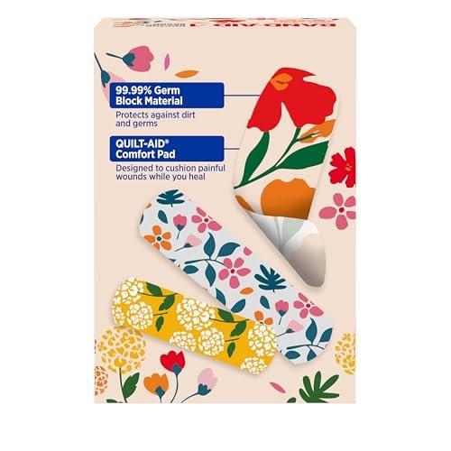 Band-Aid Flexible Fabric Pflaster Wildflower Design, 30 Stück, hautfreundlich und atmungsaktiv