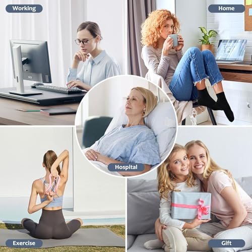 Bulinlulu Diabetikersocken für Damen und Herren, 6 Paar, nicht einschnürend, Knöchelsocken, Größe 9-12/10-13 (Schwarz, Large)