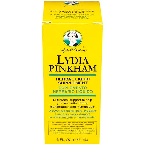Lydia Pinkham Flüssiges Kräuterergänzungsmittel für Menstruation und Wechseljahre, 240 ml