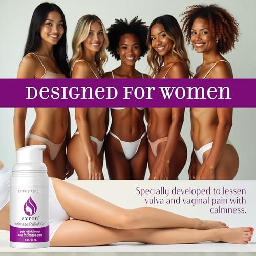 Syren Intimate Relief Gel mit 4% Lidocain – Äußere Empfindlichkeit, Vulvodynie, Dyspareunie, vaginale Beschwerden, Trockenheit, sanfte Unterstützung nach der Geburt und nach Eingriffen, 28 g, Hergestellt in den USA
