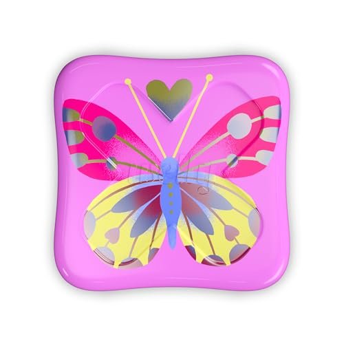 Welly Pflaster | Haftende flexible Stoff-Bravery-Badges | Verschiedene Formen für kleine Schnitte, Schrammen und Wunden | Bunte und lustige Erste-Hilfe-Dose | Schmetterlingsmuster - 48 Stück