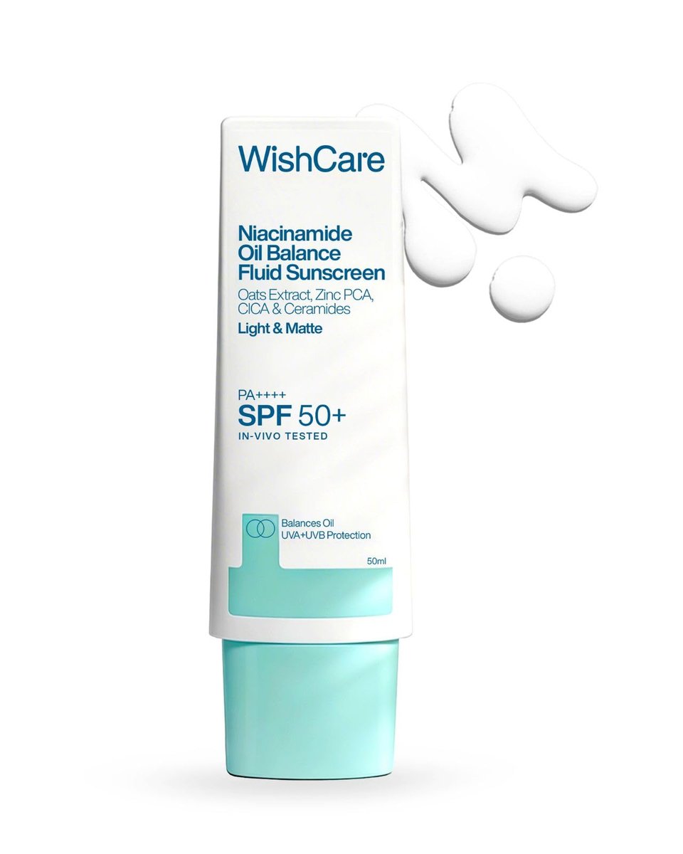 WishCare 5% Niacinamid Öl-Balance Fluid Sonnenschutz SPF 50 PA++++ - Leichter, matter Sonnenschutz für fettige Haut & ohne weißen Schimmer 50g