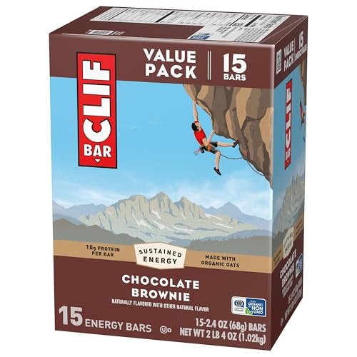 CLIF BAR Energieriegel – Chocolate Brownie – mit Hafer aus biologischem Anbau – 15er-Pack