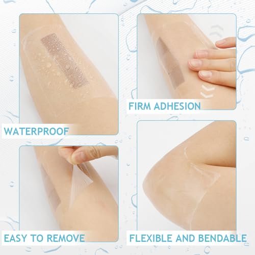 Tattoo Nachsorge wasserdichte Bandagen für Schwimmen Second Skin Tattoo Abdeckung Pflaster, 50 Stück 9,9×9,9 cm wasserdichte Bandagen nach Operationen, Wundversiegelung, transparente Folienverbände, transparente Pflaster