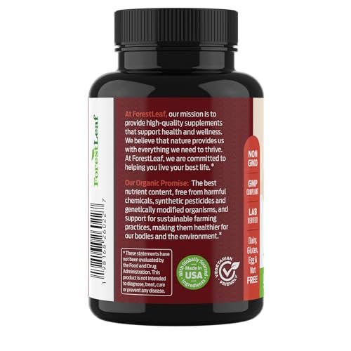 ForestLeaf Bio-Irische Seemoos Kapseln | 2100mg Roh-Seamoos Pillen mit Burdock, Bladderwrack für Verdauungs-, Atemwegs- und Immununterstützung | 90 vegane Kapseln