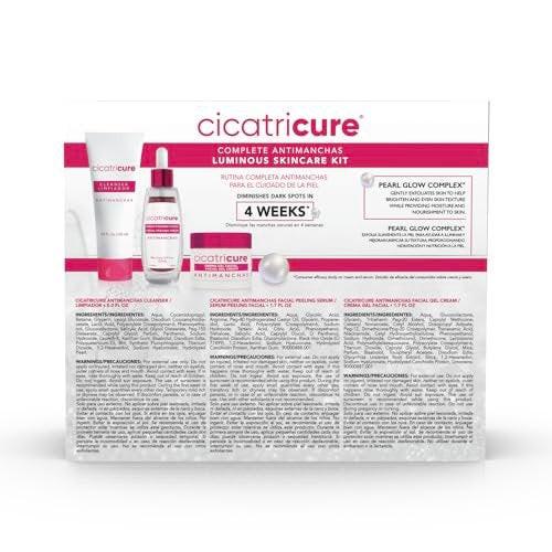 Cicatricure Antimanchas Hautpflege-Set: AHA & PHA Reinigungsgel, Aufhellendes Serum & Feuchtigkeitscreme – Reduziert dunkle Flecken, für strahlende Haut, ohne Parabene & Sulfate