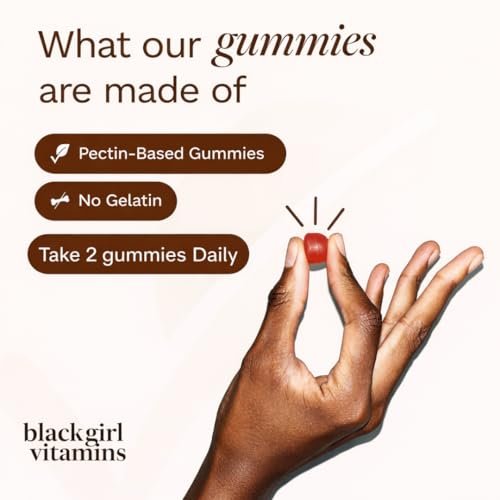 Black Girl Vitamins Einmal täglich – Vegane Multi-Vitamin-Gummis für Frauen mit Vitamin A, B, C, E und Zink – Immununterstützung – 60 Stück (30-Tage-Vorrat, Erdbeergeschmack)