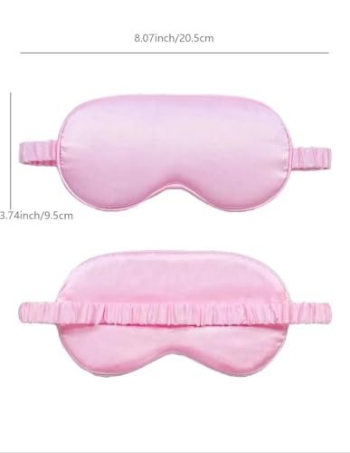 10er-Pack Schlafmasken aus Seide – Seidenaugenmaske für Nacht, Büro, Reisen & Partys – Geeignet für Damen & Herren (Rosa)