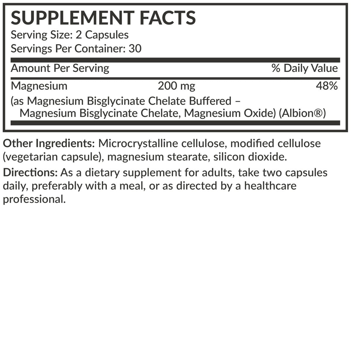 Futurebiotics Magnesium Glycinat 200 mg pro Portion, cheliert für hohe Absorption, magenschonend, Non-GMO, 60 Kapseln